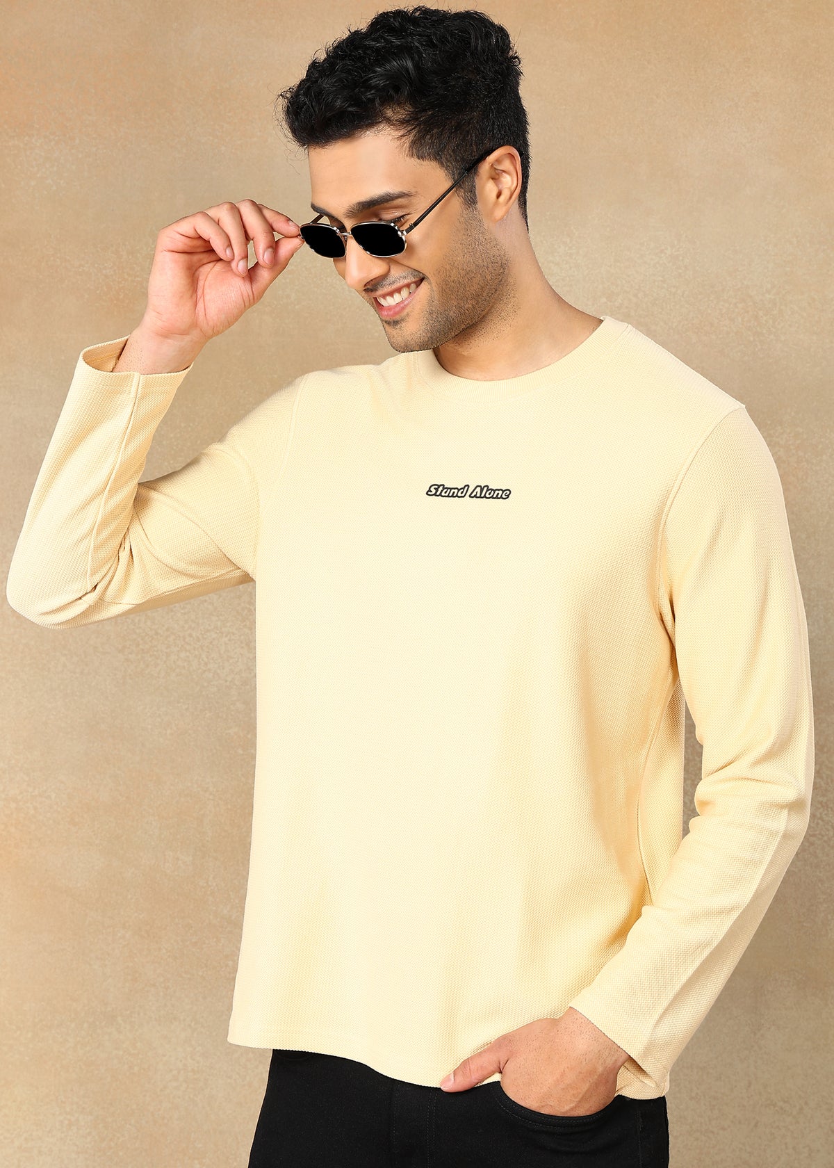 Textured Solid Sweatshirt