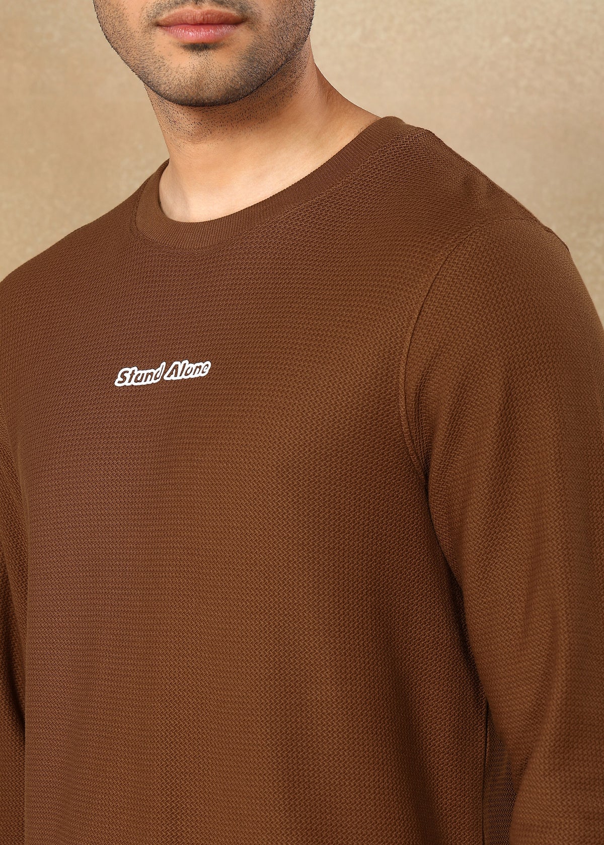 Textured Solid Sweatshirt