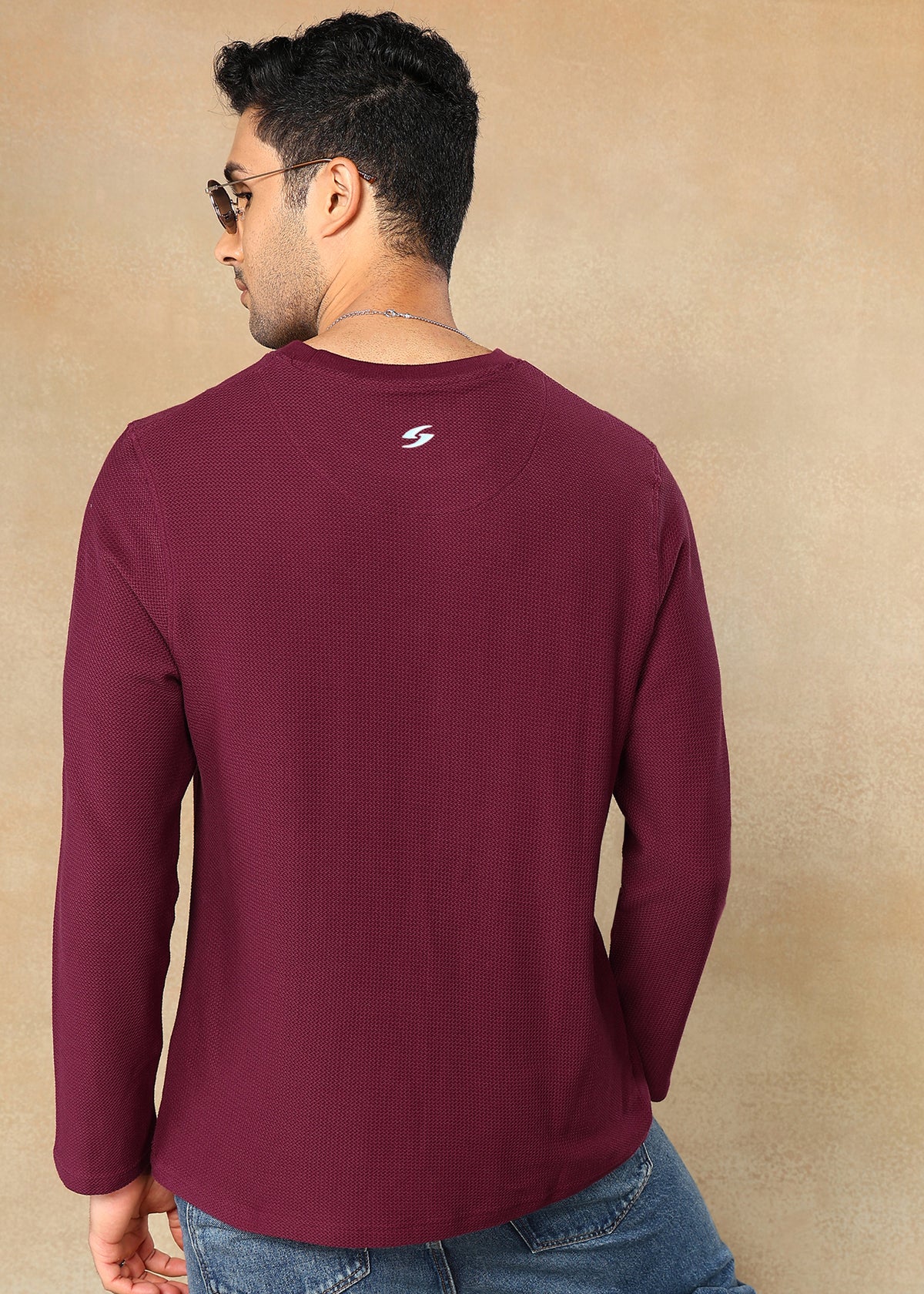 Textured Solid Sweatshirt